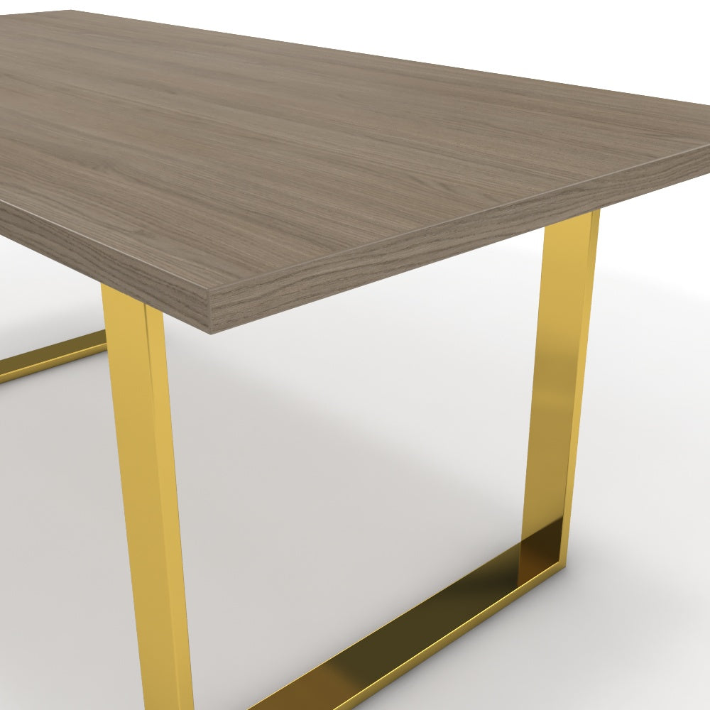 Étkezőasztal - Antara arany lábbal - Szürke Vicenza tölgy, méret: 180x90