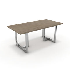 Étkezőasztal - Asara króm lábbal - Szürke Vicenza tölgy, méret: 180x90