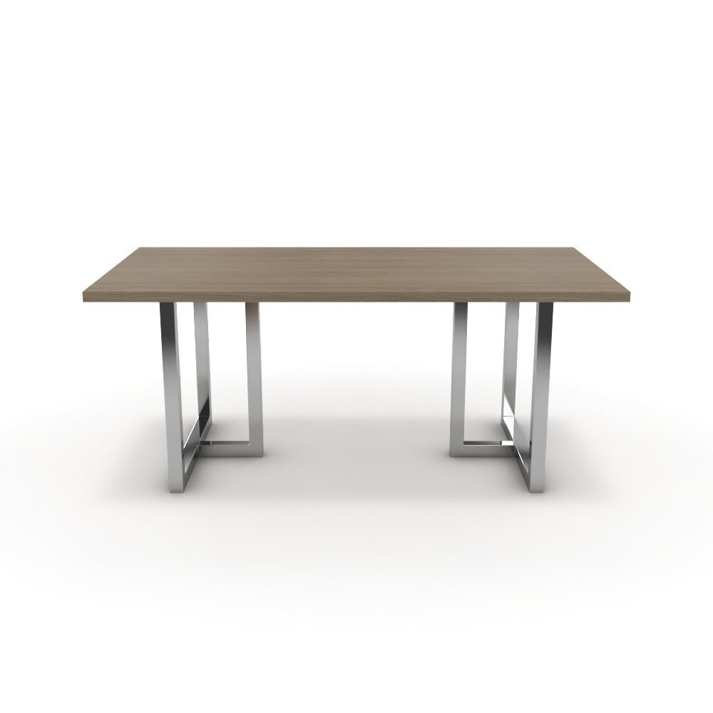 Étkezőasztal - Asara króm lábbal - Szürke Vicenza tölgy, méret: 180x90