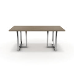 Étkezőasztal - Asara króm lábbal - Szürke Vicenza tölgy, méret: 180x90