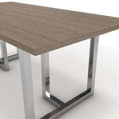 Étkezőasztal - Asara króm lábbal - Szürke Vicenza tölgy, méret: 180x90