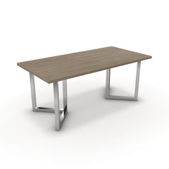 Étkezőasztal - Indra króm lábbal - Szürke Vicenza tölgy, méret: 180x90