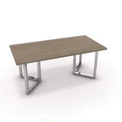 Étkezőasztal - Indra króm lábbal - Szürke Vicenza tölgy, méret: 180x90