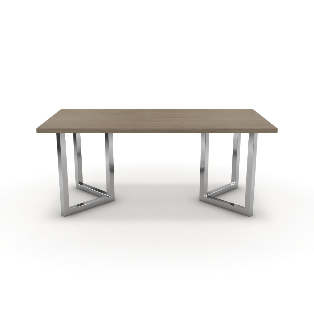 Étkezőasztal - Indra króm lábbal - Szürke Vicenza tölgy, méret: 180x90