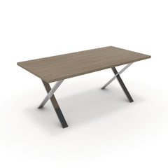 Étkezőasztal - Préma króm lábbal - Szürke Vicenza tölgy, méret: 180x90