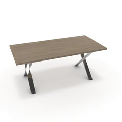 Étkezőasztal - Préma króm lábbal - Szürke Vicenza tölgy, méret: 180x90