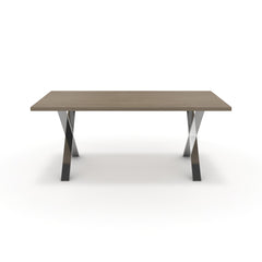 Étkezőasztal - Préma króm lábbal - Szürke Vicenza tölgy, méret: 180x90