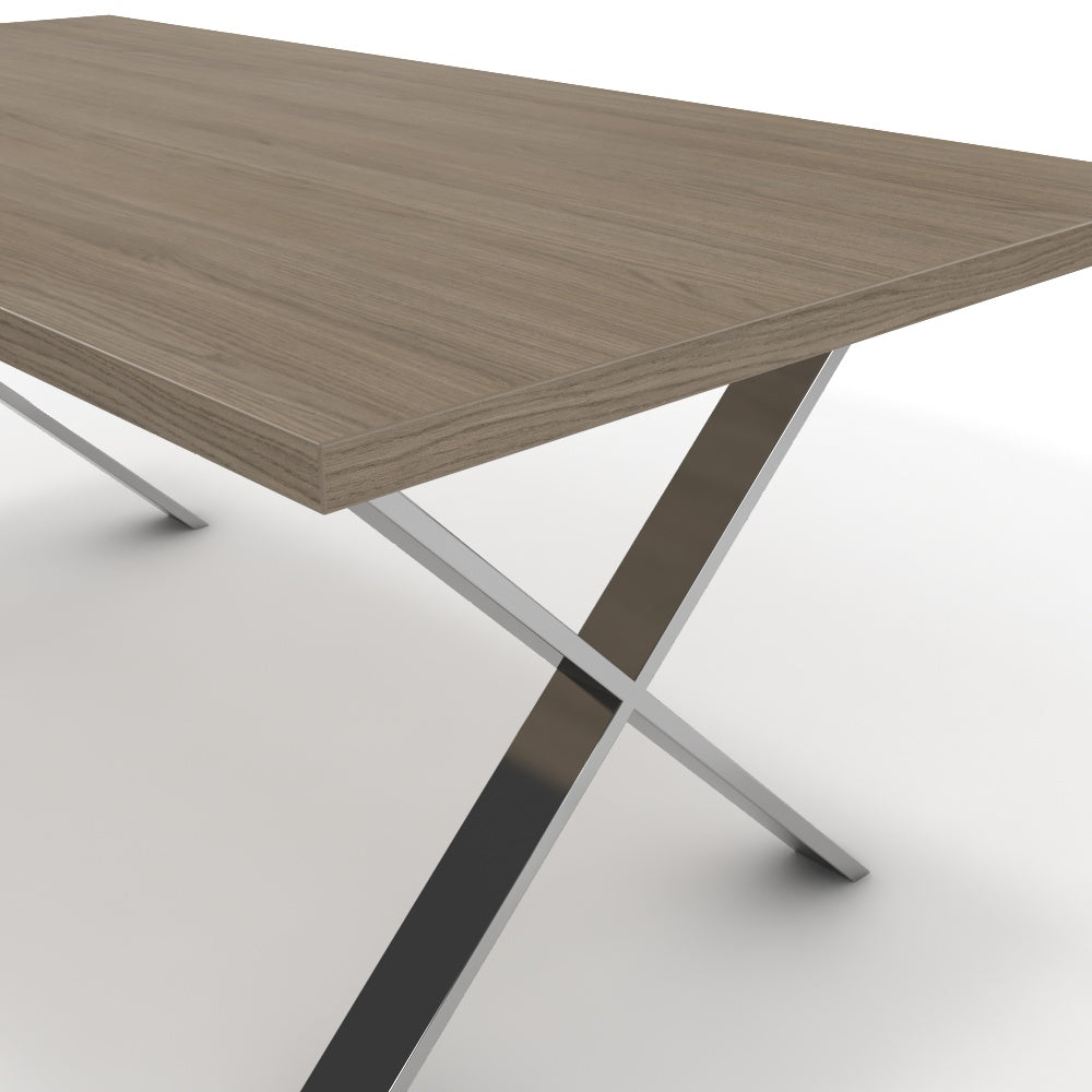 Étkezőasztal - Préma króm lábbal - Szürke Vicenza tölgy, méret: 180x90