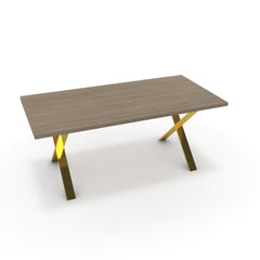 Étkezőasztal - Préma arany lábbal - Szürke Vicenza tölgy, méret: 180x90