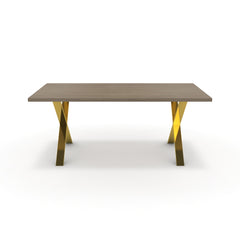 Étkezőasztal - Préma arany lábbal - Szürke Vicenza tölgy, méret: 180x90