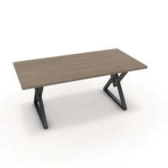 Étkezőasztal - Uttama fekete lábbal - Szürke Vicenza tölgy, méret: 180x90