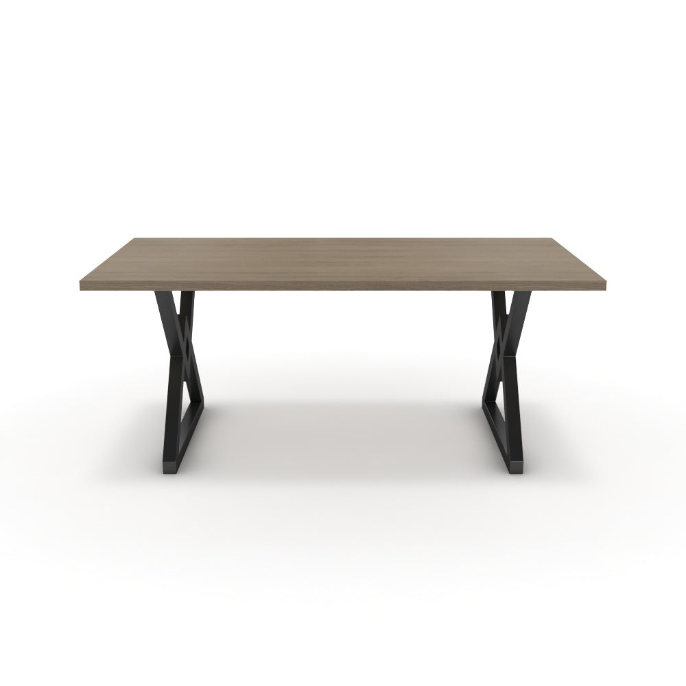Étkezőasztal - Uttama fekete lábbal - Szürke Vicenza tölgy, méret: 180x90