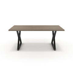 Étkezőasztal - Uttama fekete lábbal - Szürke Vicenza tölgy, méret: 180x90