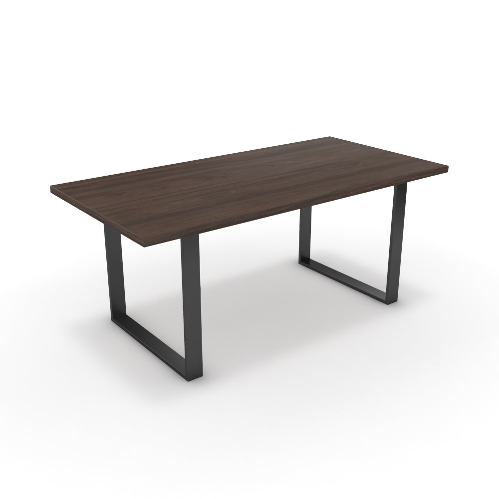 Étkezőasztal - Antara fekete lábbal - Sötét rauna szil, méret: 180x90