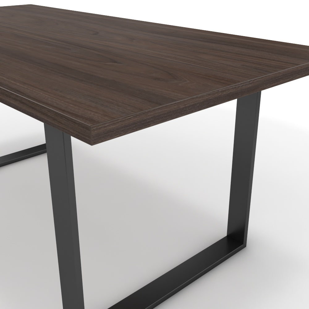 Étkezőasztal - Antara fekete lábbal - Sötét rauna szil, méret: 180x90
