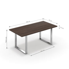 Étkezőasztal - Antara króm lábbal - Sötét rauna szil, méret: 180x90