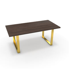 Étkezőasztal - Antara arany lábbal - Sötét rauna szil, méret: 180x90