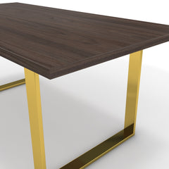 Étkezőasztal - Antara arany lábbal - Sötét rauna szil, méret: 180x90