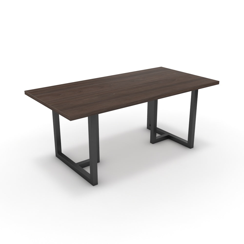 Étkezőasztal - Asara fekete lábbal - Sötét rauna szil, méret: 180x90