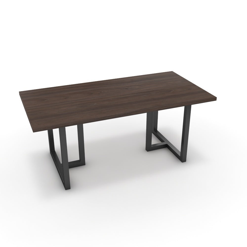 Étkezőasztal - Asara fekete lábbal - Sötét rauna szil, méret: 180x90