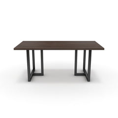 Étkezőasztal - Asara fekete lábbal - Sötét rauna szil, méret: 180x90