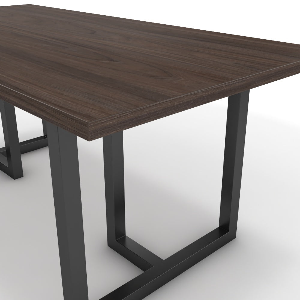 Étkezőasztal - Asara fekete lábbal - Sötét rauna szil, méret: 180x90