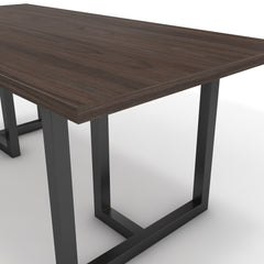 Étkezőasztal - Asara fekete lábbal - Sötét rauna szil, méret: 180x90