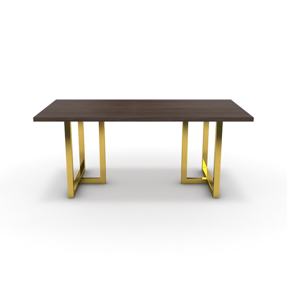 Étkezőasztal - Asara arany lábbal - Sötét rauna szil, méret: 180x90
