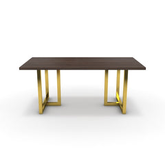 Étkezőasztal - Asara arany lábbal - Sötét rauna szil, méret: 180x90
