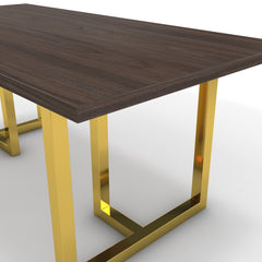 Étkezőasztal - Asara arany lábbal - Sötét rauna szil, méret: 180x90