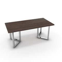 Étkezőasztal - Indra króm lábbal - Sötét rauna szil, méret: 180x90