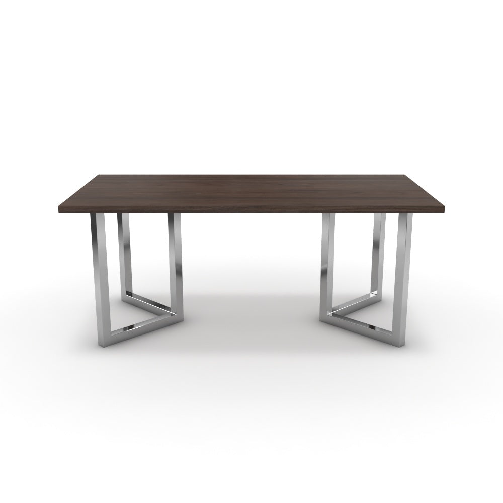 Étkezőasztal - Indra króm lábbal - Sötét rauna szil, méret: 180x90