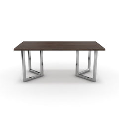 Étkezőasztal - Indra króm lábbal - Sötét rauna szil, méret: 180x90
