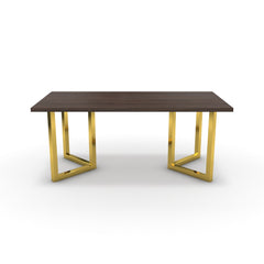 Étkezőasztal - Indra arany lábbal - Sötét rauna szil, méret: 180x90