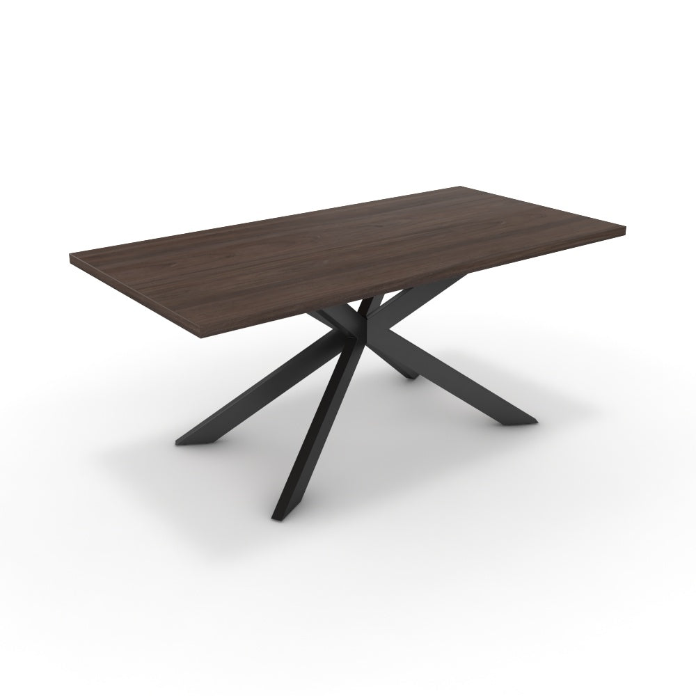 Étkezőasztal - Jama fekete lábbal - Sötét rauna szil, méret: 180x90