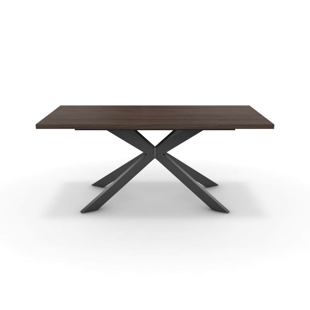 Étkezőasztal - Jama fekete lábbal - Sötét rauna szil, méret: 180x90