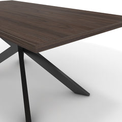Étkezőasztal - Jama fekete lábbal - Sötét rauna szil, méret: 180x90