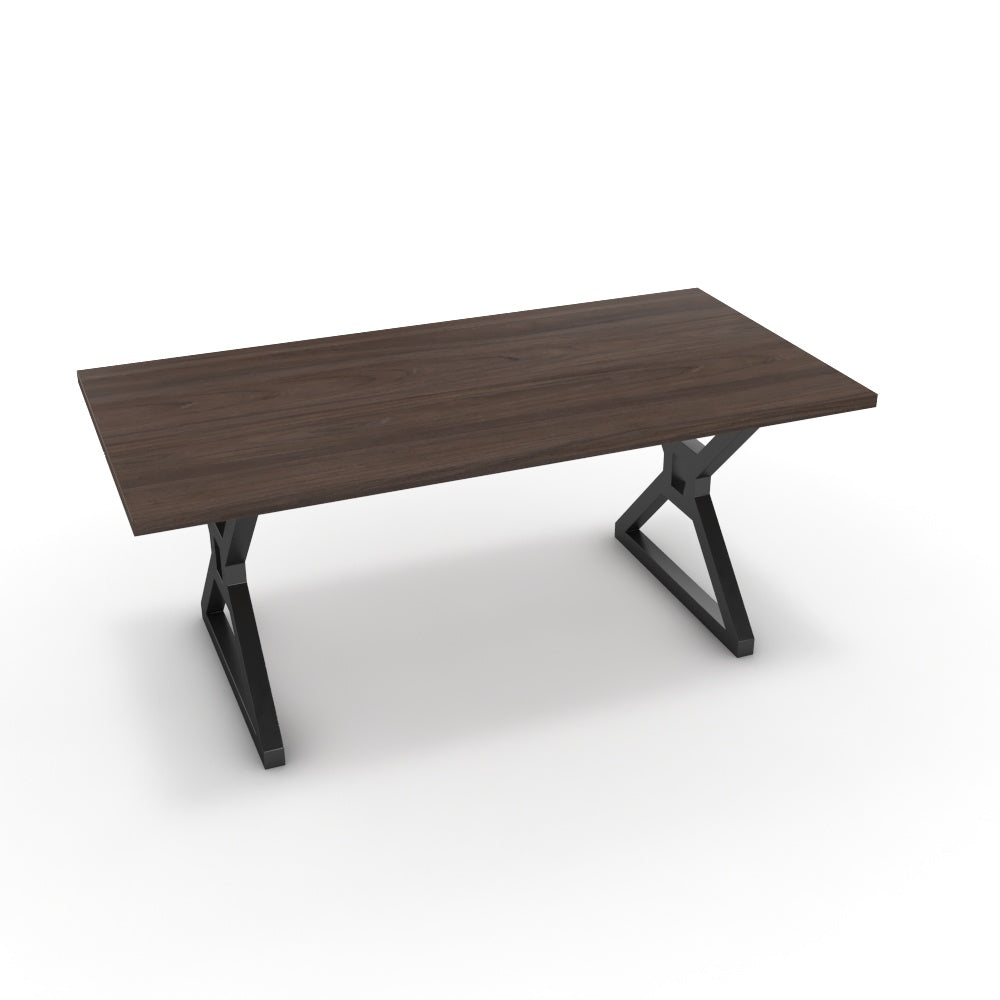 Étkezőasztal - Mandira fekete lábbal - Sötét rauna szil, méret: 180x90