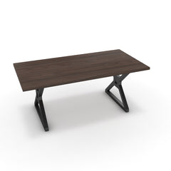 Étkezőasztal - Mandira fekete lábbal - Sötét rauna szil, méret: 180x90