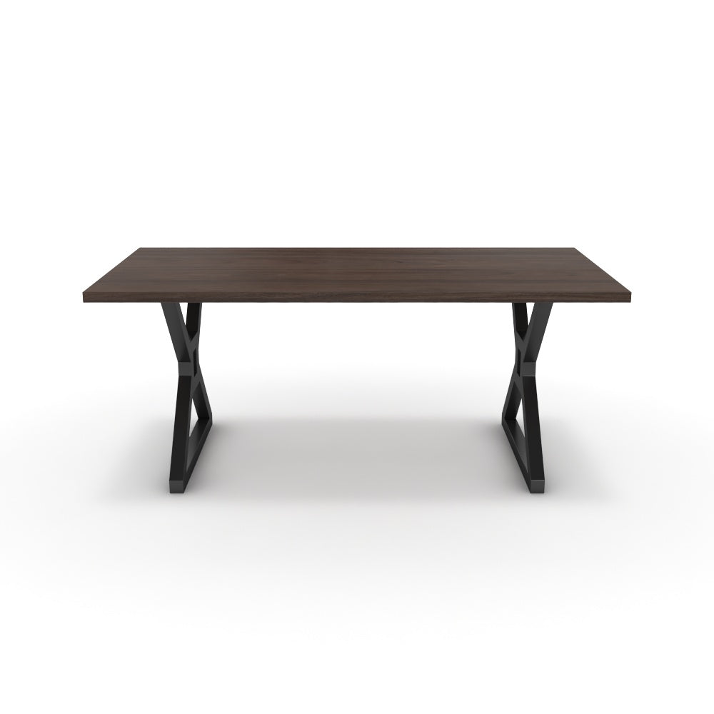 Étkezőasztal - Mandira fekete lábbal - Sötét rauna szil, méret: 180x90