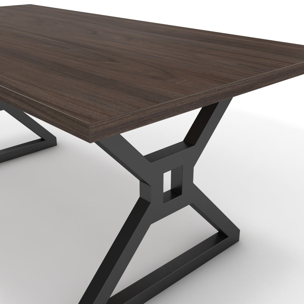 Étkezőasztal - Mandira fekete lábbal - Sötét rauna szil, méret: 180x90
