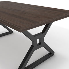 Étkezőasztal - Mandira fekete lábbal - Sötét rauna szil, méret: 180x90