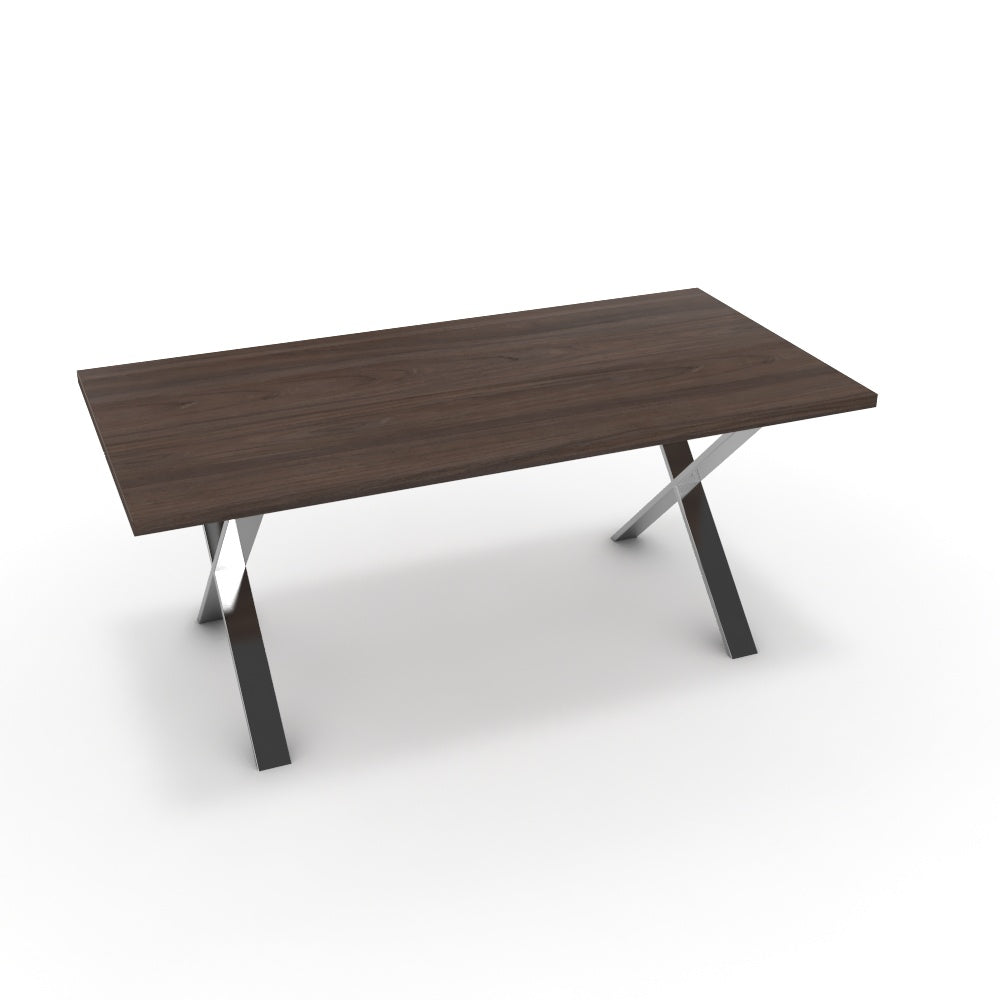 Étkezőasztal - Préma króm lábbal - Sötét rauna szil, méret: 180x90