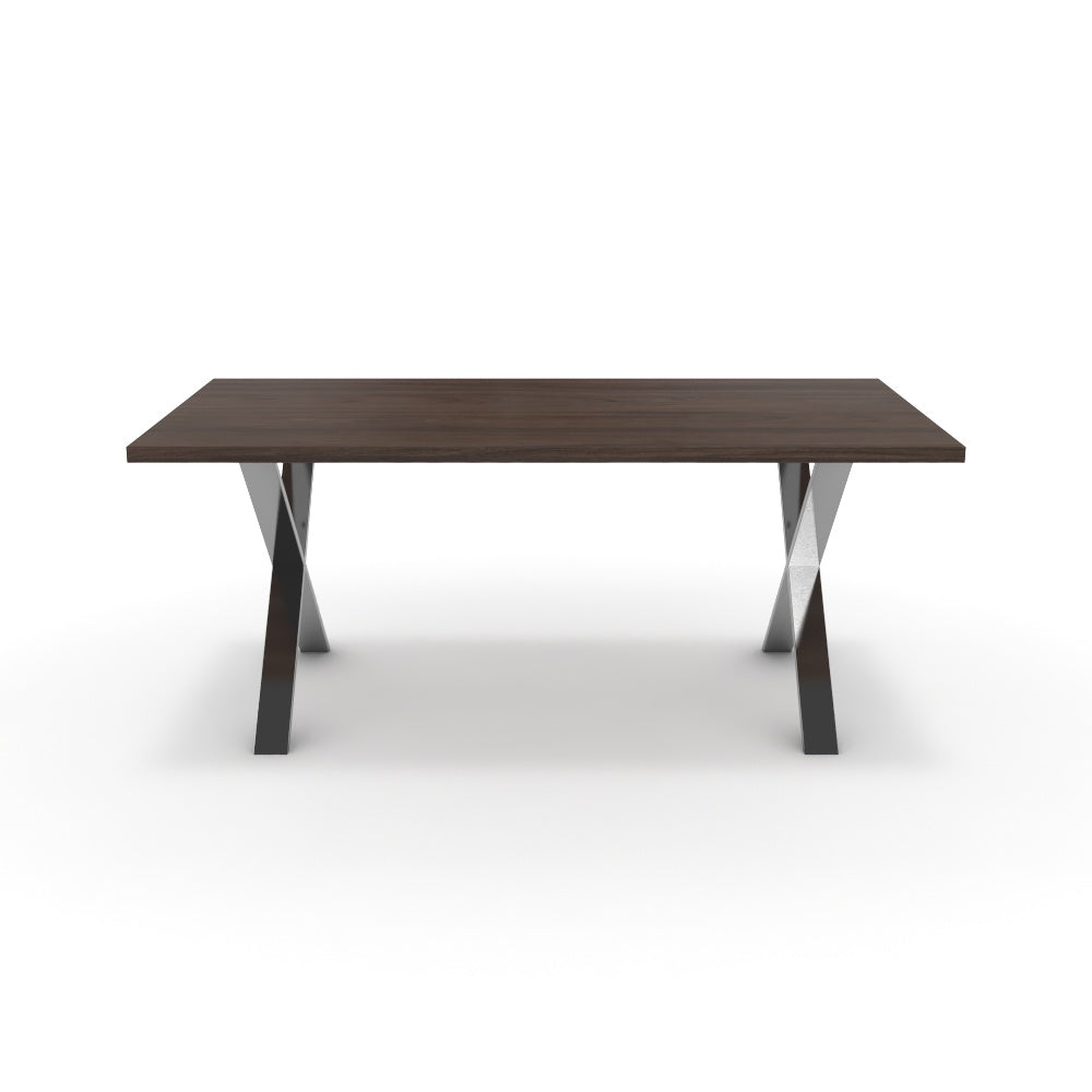 Étkezőasztal - Préma króm lábbal - Sötét rauna szil, méret: 180x90