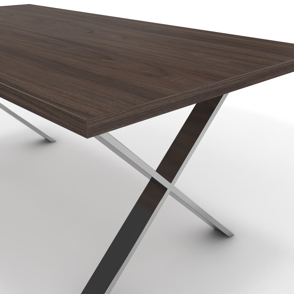 Étkezőasztal - Préma króm lábbal - Sötét rauna szil, méret: 180x90