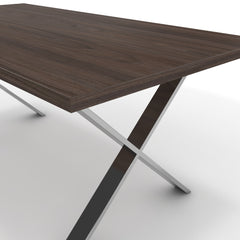 Étkezőasztal - Préma króm lábbal - Sötét rauna szil, méret: 180x90