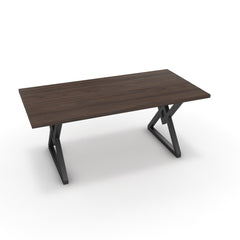 Étkezőasztal - Uttama fekete lábbal - Sötét rauna szil, méret: 180x90