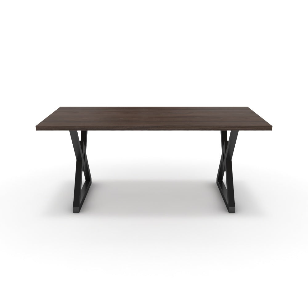 Étkezőasztal - Uttama fekete lábbal - Sötét rauna szil, méret: 180x90