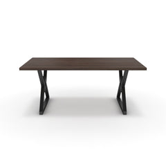 Étkezőasztal - Uttama fekete lábbal - Sötét rauna szil, méret: 180x90