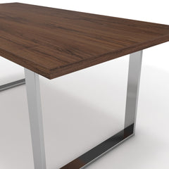 Étkezőasztal - Antara króm lábbal - Mogyoró, méret: 180x90